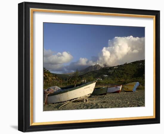 Old Road Bay Beach and Volcano, Montserrat, Leeward Islands, Caribbean, Central America-G Richardson-Framed Photographic Print