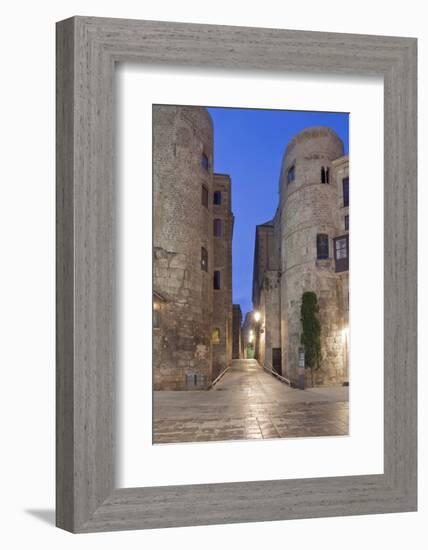 Old Roman Gate at Dawn, Gothic Quarter, Barcelona, Spain-Rob Tilley-Framed Photographic Print