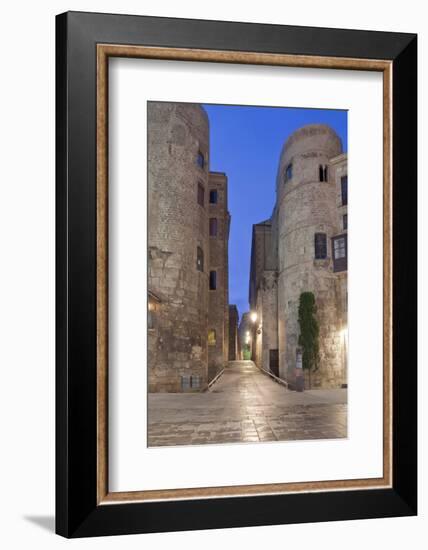 Old Roman Gate at Dawn, Gothic Quarter, Barcelona, Spain-Rob Tilley-Framed Photographic Print