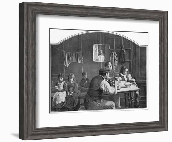 Old room in Slumland, London, c1900 (1901)-Unknown-Framed Photographic Print