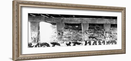 Old ruin with graffiti on wall, Chicago, Illinois, USA-Panoramic Images-Framed Photographic Print