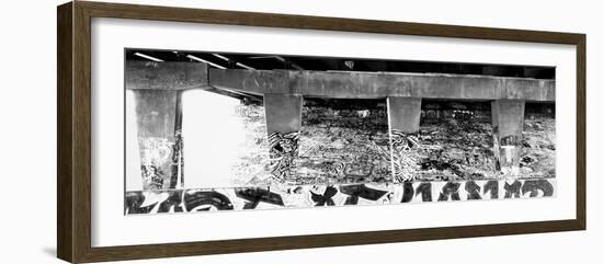 Old ruin with graffiti on wall, Chicago, Illinois, USA-Panoramic Images-Framed Photographic Print