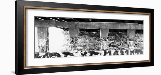 Old ruin with graffiti on wall, Chicago, Illinois, USA-Panoramic Images-Framed Photographic Print