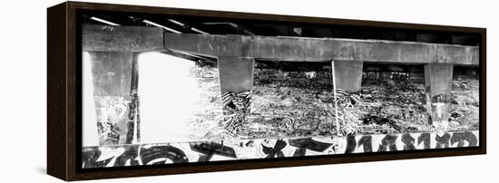 Old ruin with graffiti on wall, Chicago, Illinois, USA-Panoramic Images-Framed Premier Image Canvas