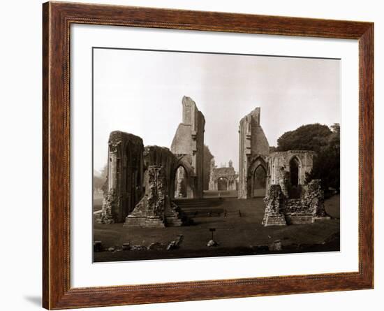 Old Ruined Building Ruins, Glastonbury Abbey in Somerset-null-Framed Photographic Print
