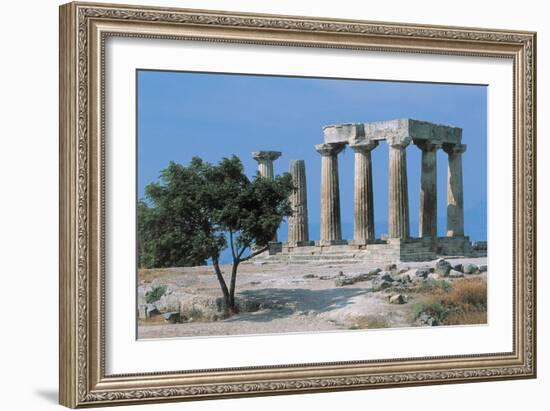 Old Ruins of a Temple, Temple of Apollo, Corinth, Peloponnesus, Greece-null-Framed Giclee Print