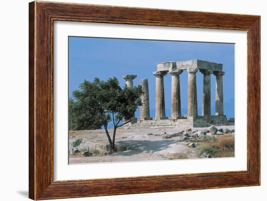 Old Ruins of a Temple, Temple of Apollo, Corinth, Peloponnesus, Greece-null-Framed Giclee Print