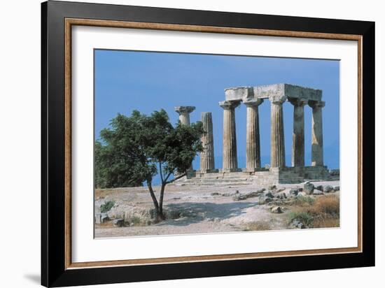 Old Ruins of a Temple, Temple of Apollo, Corinth, Peloponnesus, Greece-null-Framed Giclee Print