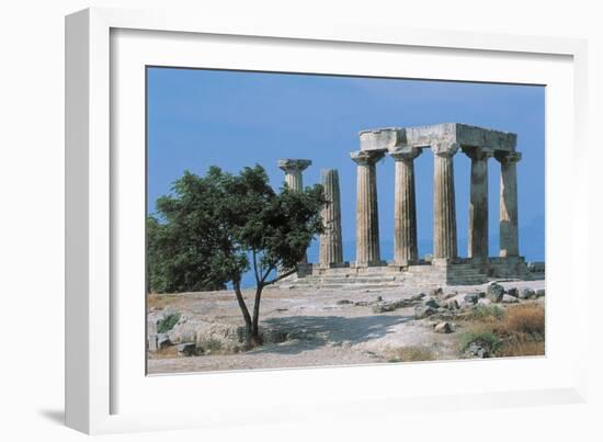 Old Ruins of a Temple, Temple of Apollo, Corinth, Peloponnesus, Greece--Framed Giclee Print
