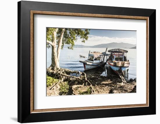 Old Rusty Fishing Boats in a Village at Lake Toba (Danau Toba), North Sumatra, Indonesia-Matthew Williams-Ellis-Framed Photographic Print
