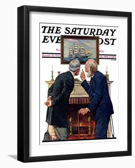"Old Salts," Saturday Evening Post Cover, March 21, 1931-J.F. Kernan-Framed Giclee Print