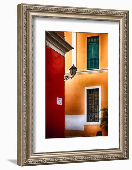 Old San Juan Street Corner Charm-George Oze-Framed Photographic Print