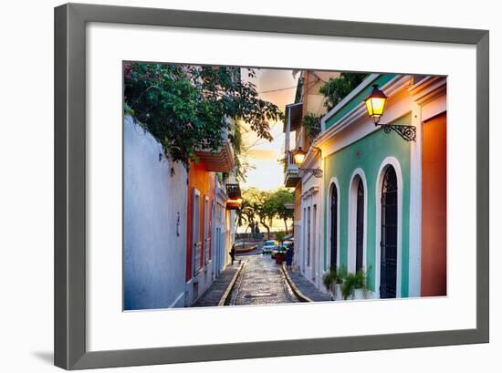 Old San Juan Sunset Glow-George Oze-Framed Photographic Print