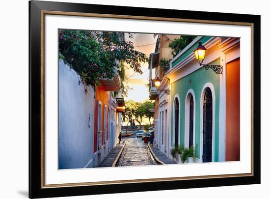 Old San Juan Sunset Glow-George Oze-Framed Photographic Print