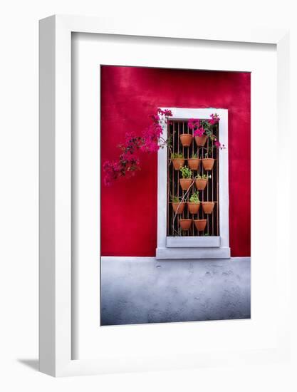 Old San Juan Window, Puerto Rico-George Oze-Framed Photographic Print