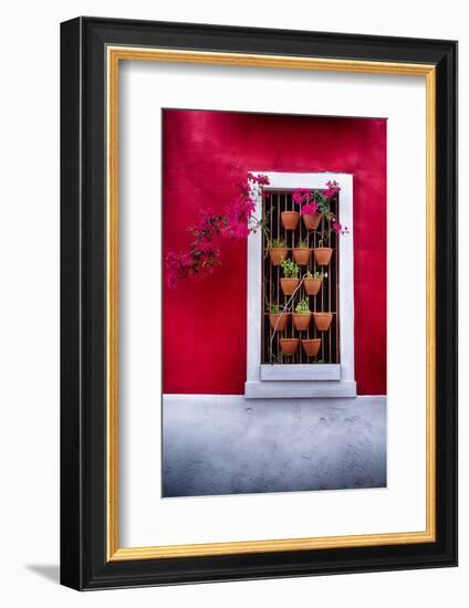 Old San Juan Window, Puerto Rico-George Oze-Framed Photographic Print