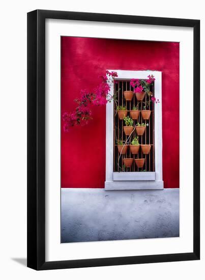 Old San Juan Window, Puerto Rico-George Oze-Framed Photographic Print