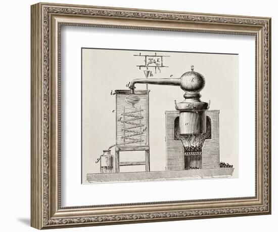 Old Schematic Illustration Of A Brass Alembic-marzolino-Framed Premium Giclee Print