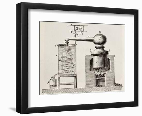 Old Schematic Illustration Of A Brass Alembic-marzolino-Framed Premium Giclee Print