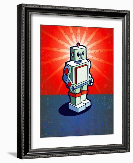 Old School Robot-artplay-Framed Art Print