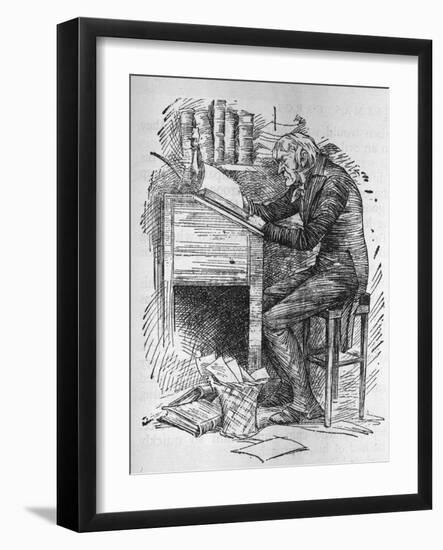 Old Scrooge Sat Busy in His Counting House'-null-Framed Art Print