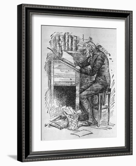 Old Scrooge Sat Busy in His Counting House'-null-Framed Art Print