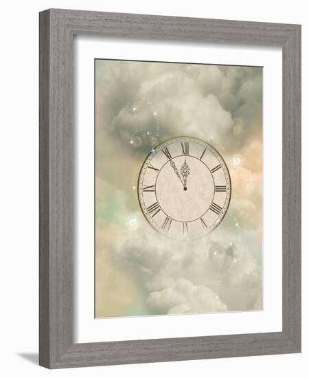 Old Sepia Clock-justdd-Framed Art Print