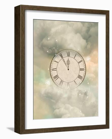 Old Sepia Clock-justdd-Framed Art Print