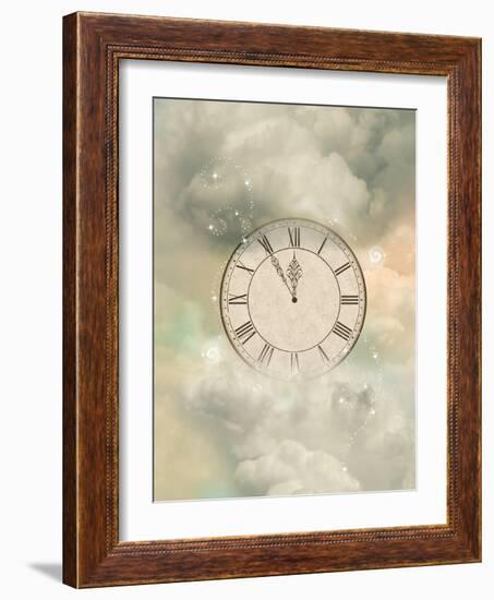 Old Sepia Clock-justdd-Framed Art Print