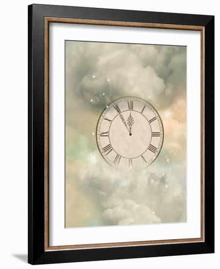 Old Sepia Clock-justdd-Framed Art Print