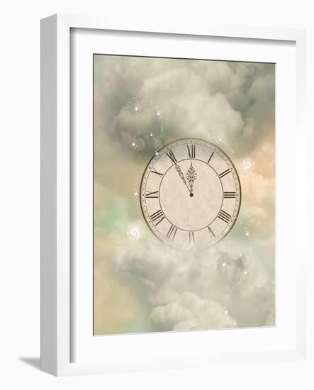 Old Sepia Clock-justdd-Framed Art Print