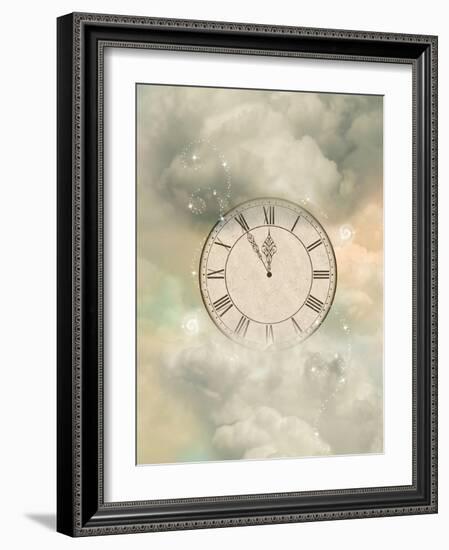 Old Sepia Clock-justdd-Framed Art Print