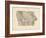 Old Sheet Music Map of Iowa-Michael Tompsett-Framed Art Print