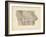 Old Sheet Music Map of Iowa-Michael Tompsett-Framed Art Print