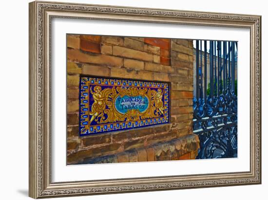 Old Sign Outside the Royal Tobacco Factory, Now Seat of the Rectorate of the University of Sevil-null-Framed Photographic Print