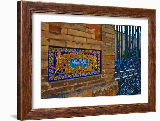 Old Sign Outside the Royal Tobacco Factory, Now Seat of the Rectorate of the University of Sevil-null-Framed Photographic Print