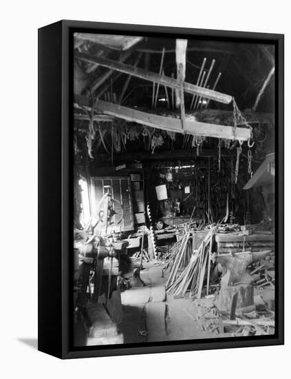 Old Smithy Interior-null-Framed Premier Image Canvas