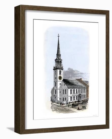 Old South Meeting-House, Site of Boston Tea Party Plot-null-Framed Giclee Print