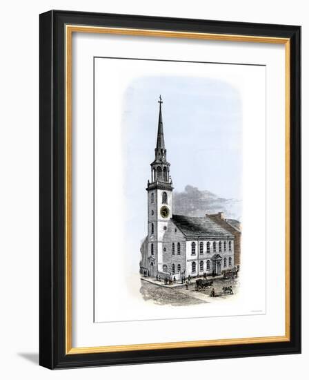 Old South Meeting-House, Site of Boston Tea Party Plot-null-Framed Giclee Print