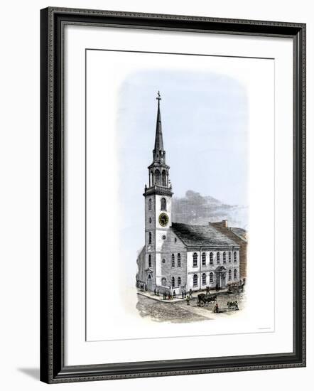 Old South Meeting-House, Site of Boston Tea Party Plot-null-Framed Giclee Print