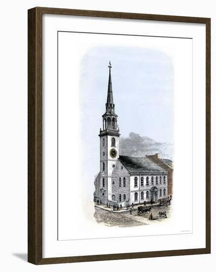 Old South Meeting-House, Site of Boston Tea Party Plot-null-Framed Giclee Print