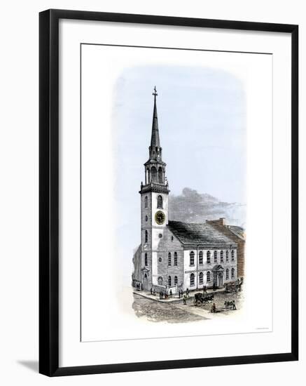 Old South Meeting-House, Site of Boston Tea Party Plot-null-Framed Giclee Print