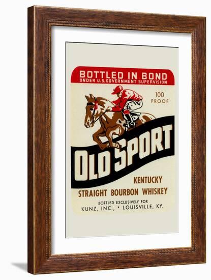 Old Sport Kentucky Straight Bourbon Whiskey-null-Framed Art Print