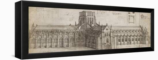 Old St Paul's Cathedral from the North-East (Pen and Brown Ink and Grey Wash over Graphite-Wenceslaus Hollar-Framed Premier Image Canvas