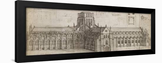 Old St Paul's Cathedral from the North-East (Pen and Brown Ink and Grey Wash over Graphite-Wenceslaus Hollar-Framed Giclee Print