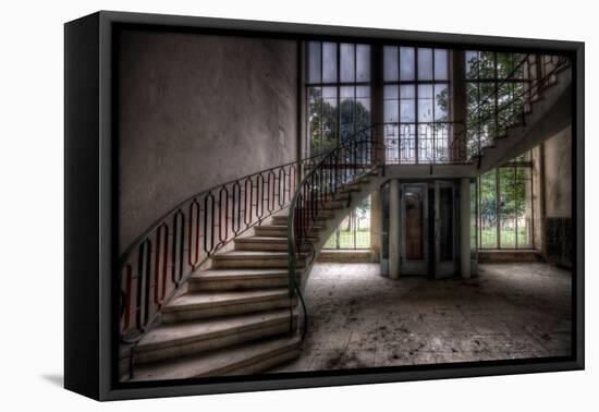 Old Stairway in Abandoned Building-Nathan Wright-Framed Premier Image Canvas