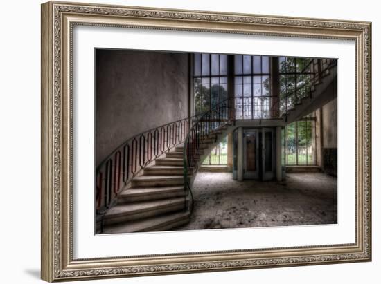 Old Stairway in Abandoned Building-Nathan Wright-Framed Photographic Print