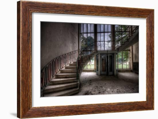 Old Stairway in Abandoned Building-Nathan Wright-Framed Photographic Print
