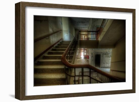 Old Stairway in Abandoned Building-Nathan Wright-Framed Photographic Print