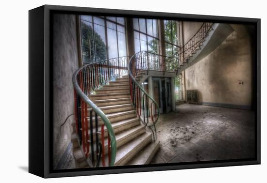Old Stairway in Abandoned Building-Nathan Wright-Framed Premier Image Canvas
